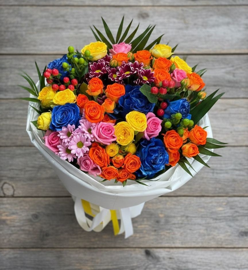 Букет цветов из: Розы и Хризантемы в Воскресенске