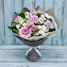 Букет цветов из:  Герберы, Альстромерии и Хризантемы в Воскресенске