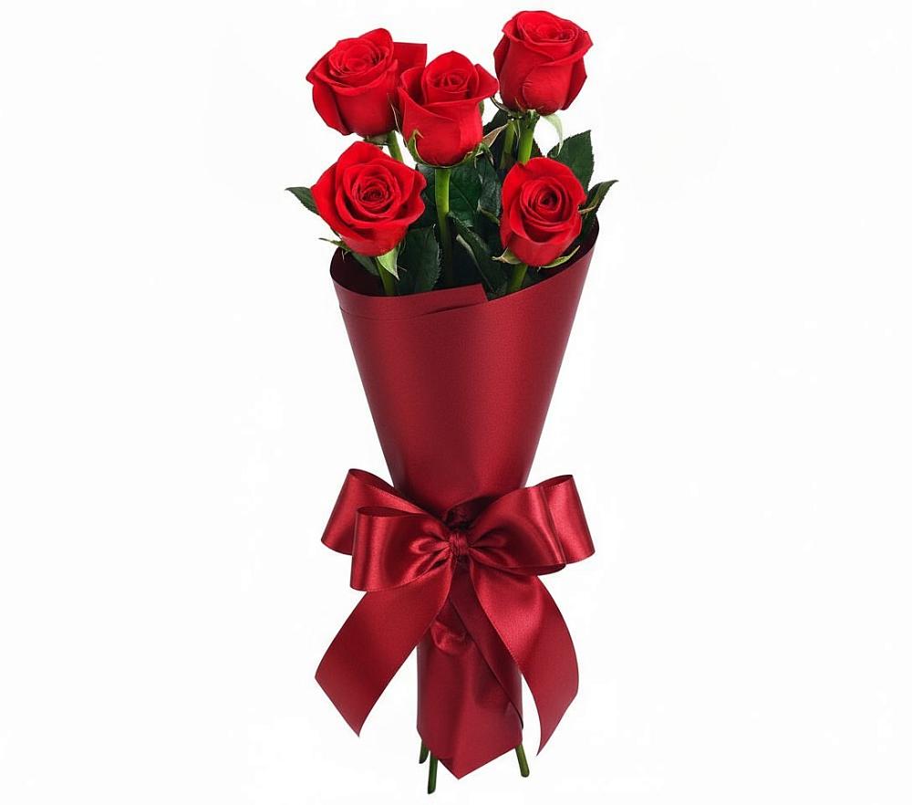 Букет 5 Красных роз Эдлесс Лав в Воскресенске