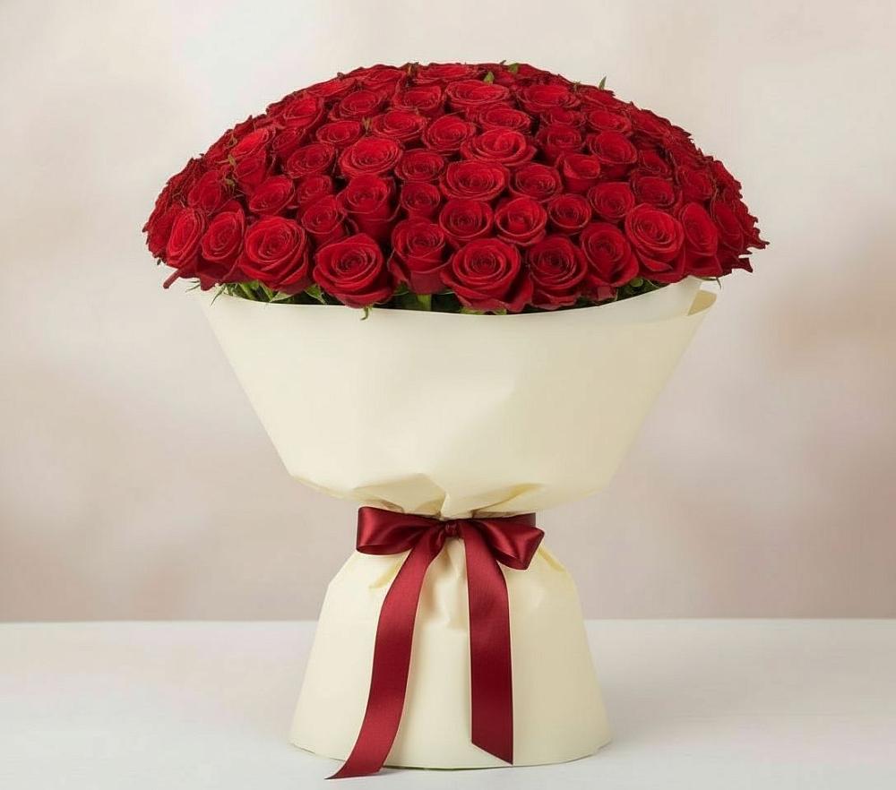 Букет 101 Красная роза Милано в Воскресенске