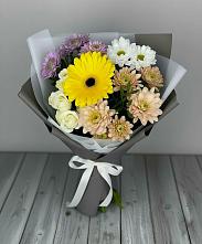Букет цветов из:  Розы, Герберы и Хризантемы в Воскресенске