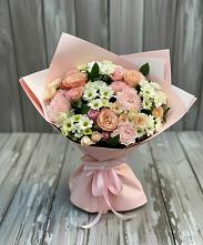 Букет цветов из:  Гвоздики, Розы и Хризантемы в Воскресенске