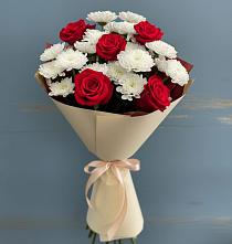 Букет цветов из:  Розы и Хризантемы в Воскресенске