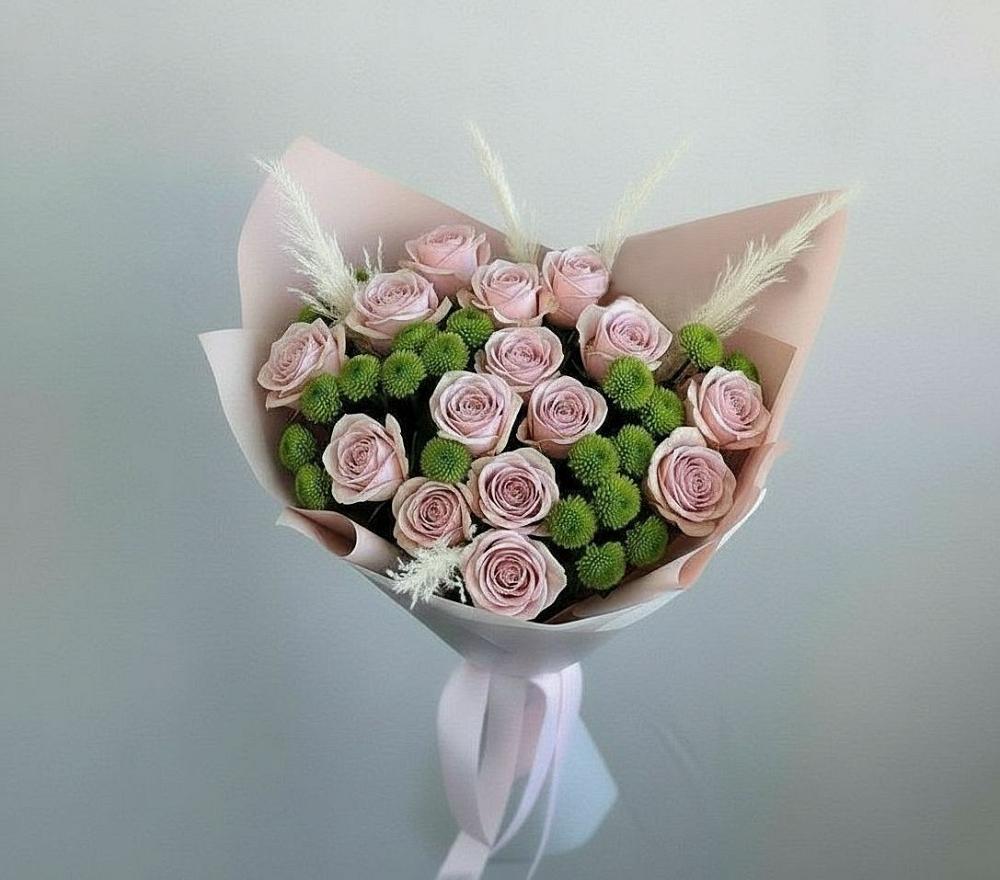 Букет цветов из: Розы и Хризантемы в Воскресенске