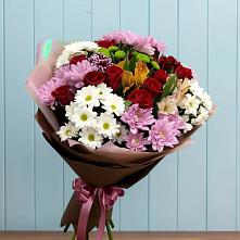 Букет цветов из:  Розы, Хризантемы и Альстромерии в Воскресенске