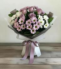 Букет цветов из:  Хризантемы и Розы в Воскресенске