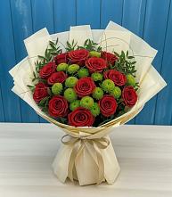 Букет цветов из:  Розы и Хризантемы в Воскресенске